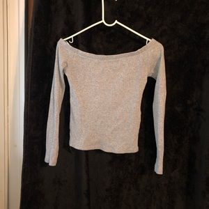 Gray off the shoulder shirt